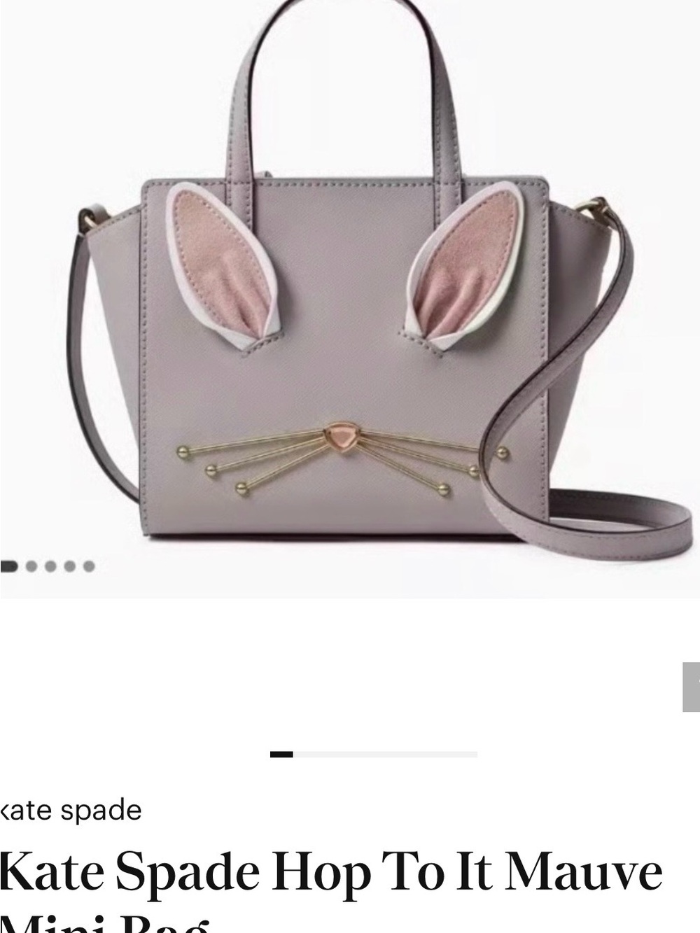 kate spade Mauve Bunny-Ear Mini Tote